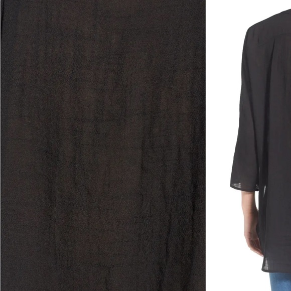 NORDSTROM BP LUSH Black Woven Tunic XS Extra Small - Picture 3 of 12